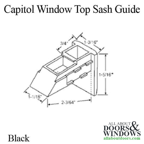 Capitol Top Sash Guide - Black - Capitol Top Sash Guide - Black