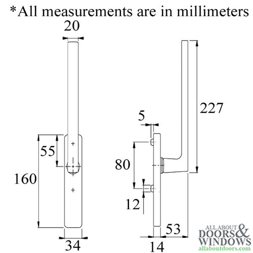 Hoppe Dallas Handleset for Active Lift and Slide Door System - Hoppe Dallas Handleset for Active Lift and Slide Door System