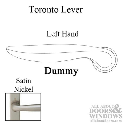 Hoppe Toronto Dummy Lever with Square base and Hole, Left Hand - Satin Nickel - Hoppe Toronto Dummy Lever with Square base and Hole, Left Hand - Satin Nickel