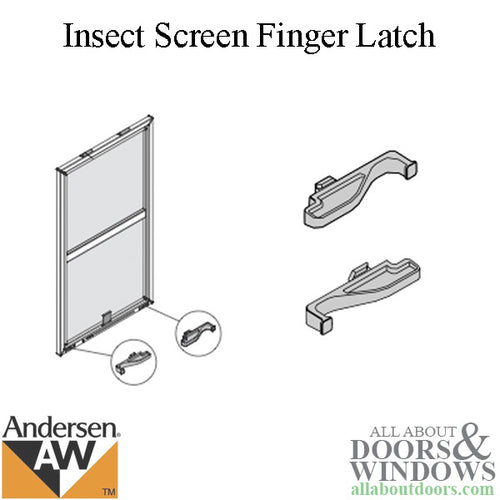 Andersen 200 Series Tilt-Wash Insect Screen Finger Latch - White - Andersen 200 Series Tilt-Wash Insect Screen Finger Latch - White