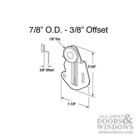7/8 Wheel, 3/8 Offset; Johnson Hardware closet door roller