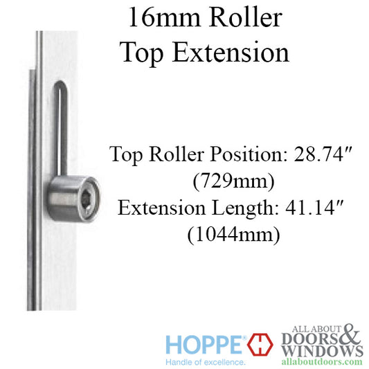 16mm Manual Top Extension, Roller @ 28.74", 41.14" Length