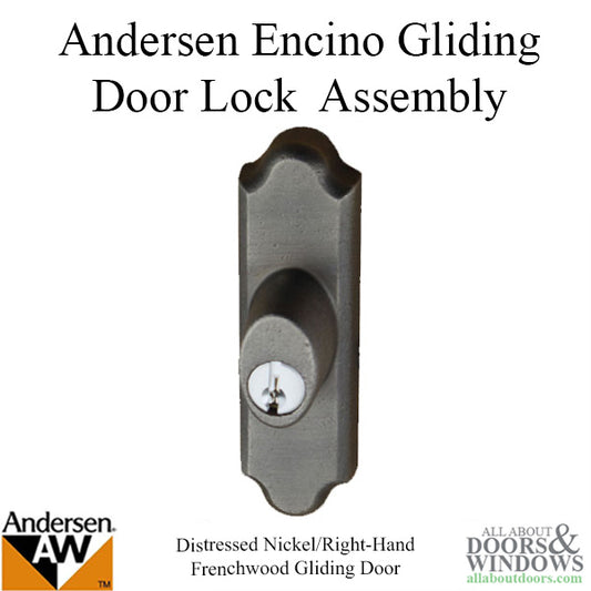 Andersen Window - Frenchwood Gliding Door - Lock Assembly, Encino - RH - Distressed Nickel