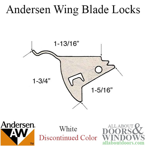 Discontinued - Screen Wing Blade Locks, Pair - White - Discontinued - Screen Wing Blade Locks, Pair - White