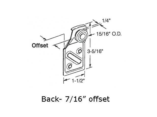 Kenna Frame Sliding Closet Door Roller 15/16 Inch Wheel 7/16 Inch Offset - Kenna Frame Sliding Closet Door Roller 15/16 Inch Wheel 7/16 Inch Offset