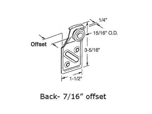 Kenna Frame Sliding Closet Door Roller 15/16 Inch Wheel 7/16 Inch Offset - Kenna Frame Sliding Closet Door Roller 15/16 Inch Wheel 7/16 Inch Offset
