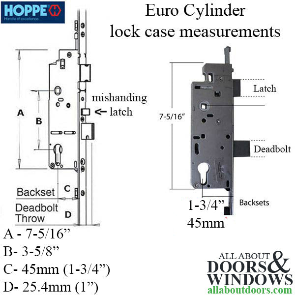 Hoppe HLS9000 Automatic Tongue Gear for 45/92 Backset - Hoppe HLS9000 Automatic Tongue Gear for 45/92 Backset