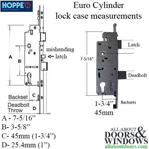 Hoppe HLS9000 Automatic Tongue Gear for 45/92 Backset - Hoppe HLS9000 Automatic Tongue Gear for 45/92 Backset