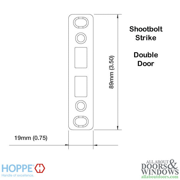 DISCONTINUED Double Door Shootbolt Strike Plate - Brass - DISCONTINUED Double Door Shootbolt Strike Plate - Brass