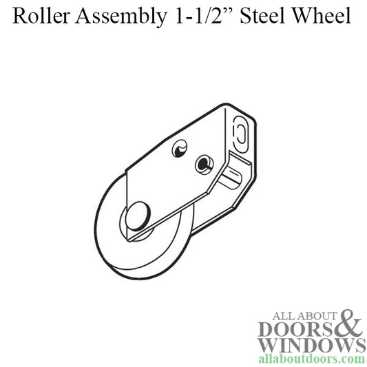 Roller Assembly for Sliding Glass Door with Adjustable Steel Housing 1.5 Inch Steel Ball Bearing Wheel Diameter