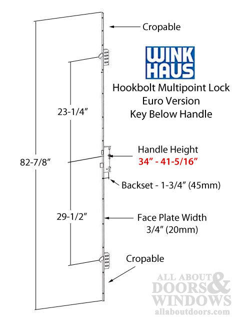 European style MPL 45mm  Lock System with Hooks (590 mm) - Discontinued - European style MPL 45mm  Lock System with Hooks (590 mm) - Discontinued