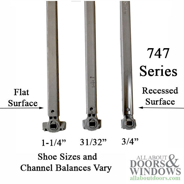 Tilt Shoe, 747 Inverted Channel Balance, T-Lock with wire spring - Tilt Shoe, 747 Inverted Channel Balance, T-Lock with wire spring