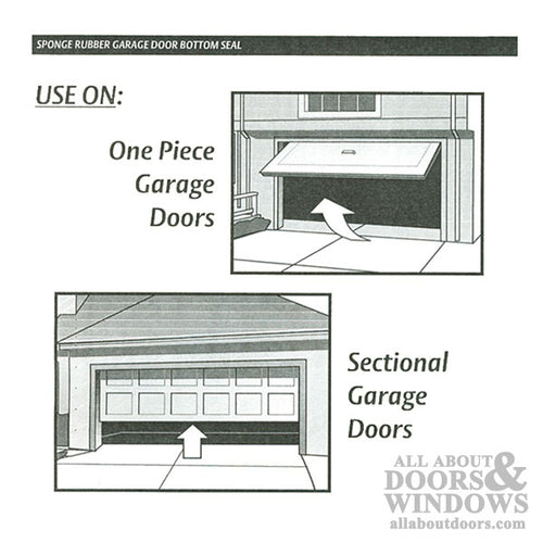 Garage Door Weatherstrip, Foam Style 10' Roll - Black - Garage Door Weatherstrip, Foam Style 10' Roll - Black