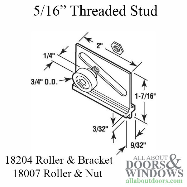 Shower door roller: 3/4 x 1/4 Flat wheel - Shower door roller: 3/4 x 1/4 Flat wheel