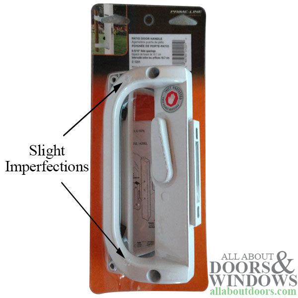 Sliding Patio Door Handlset White Non Keyed Door Handle 6 9/16 Inch Hole Center - Sliding Patio Door Handlset White Non Keyed Door Handle 6 9/16 Inch Hole Center