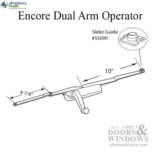 Truth 50.10 Encore Dual Arm Casement Operator with Stud, Right Hand - Truth 50.10 Encore Dual Arm Casement Operator with Stud, Right Hand