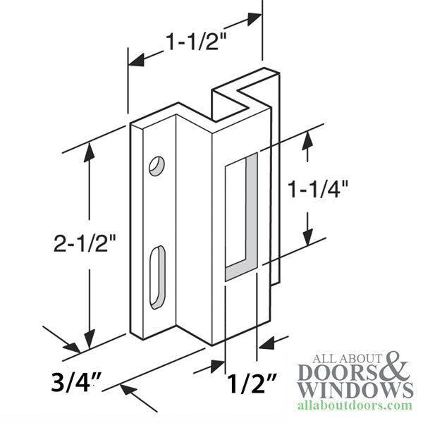 Strike Plate Keeper for Sliding Patio Doors 3/4