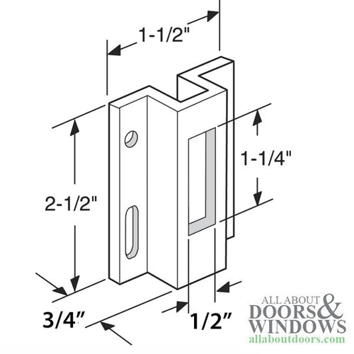Strike Plate Keeper for Sliding Patio Doors 3/4