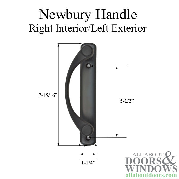 Andersen Newbury Gliding Door Handle - Right Interior/Left Exterior - Oil Rubbed Bro - Andersen Newbury Gliding Door Handle - Right Interior/Left Exterior - Oil Rubbed Bro