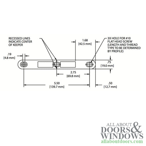 Nexus Strike Plate Keeper Flat 3/4