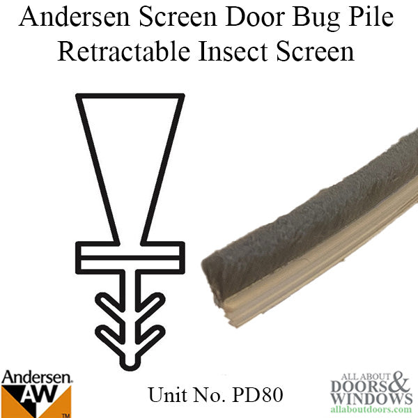 Andersen Frenchwood Gliding Doors - Bug Pile - Barb Spacer - Retractable Insect Screen - Unit No. PD80 - Andersen Frenchwood Gliding Doors - Bug Pile - Barb Spacer - Retractable Insect Screen - Unit No. PD80