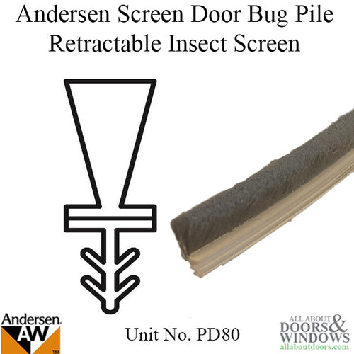 Andersen Frenchwood Gliding Doors - Bug Pile - Barb Spacer - Retractable Insect Screen - Unit No. PD80 - Andersen Frenchwood Gliding Doors - Bug Pile - Barb Spacer - Retractable Insect Screen - Unit No. PD80