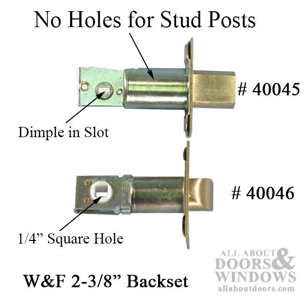 2-3/8 Backset Spring Latch, Square Face - Brass - 2-3/8 Backset Spring Latch, Square Face - Brass