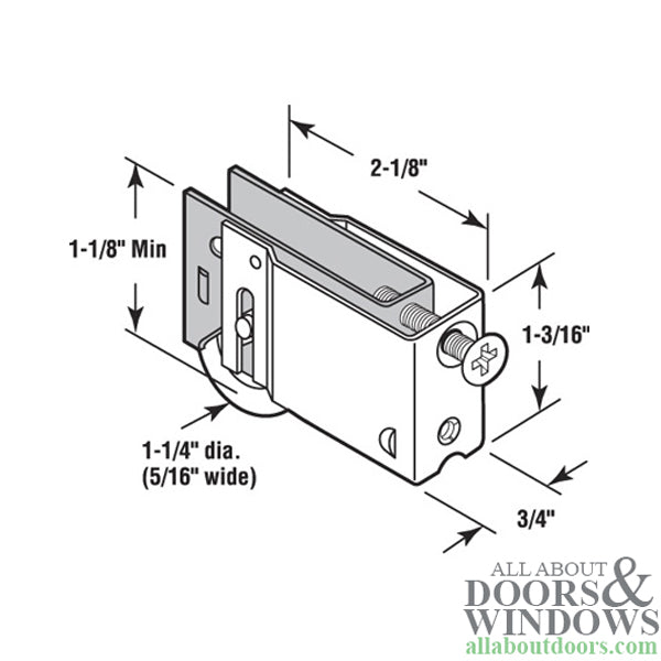 Sliding Door Roller With Adjustable Steel Housing 1.25 Inch Steel Wheel - Sliding Door Roller With Adjustable Steel Housing 1.25 Inch Steel Wheel