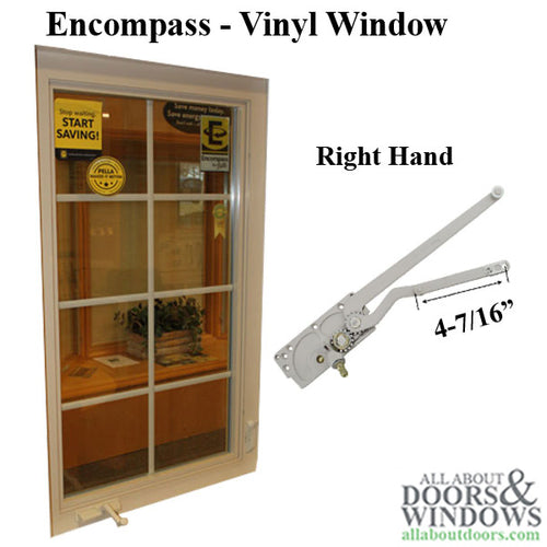 Discontinued - Pella Thermastar Vinyl Casement Operator, Right Hand Window - Replace with 55054 - Discontinued - Pella Thermastar Vinyl Casement Operator, Right Hand Window - Replace with 55054