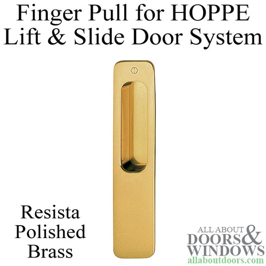 Brass Finger Pull for HOPPE Lift and Slide Door Systems - Resista Polished Brass