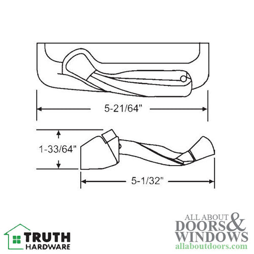 Truth Encore Window Operator Tango Folding Handle with Cover Left Hand Opener - Truth Encore Window Operator Tango Folding Handle with Cover Left Hand Opener