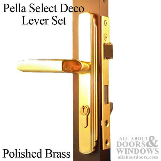 DISCONTINUED Pella Select Deco Lever Handleset - Polished Brass