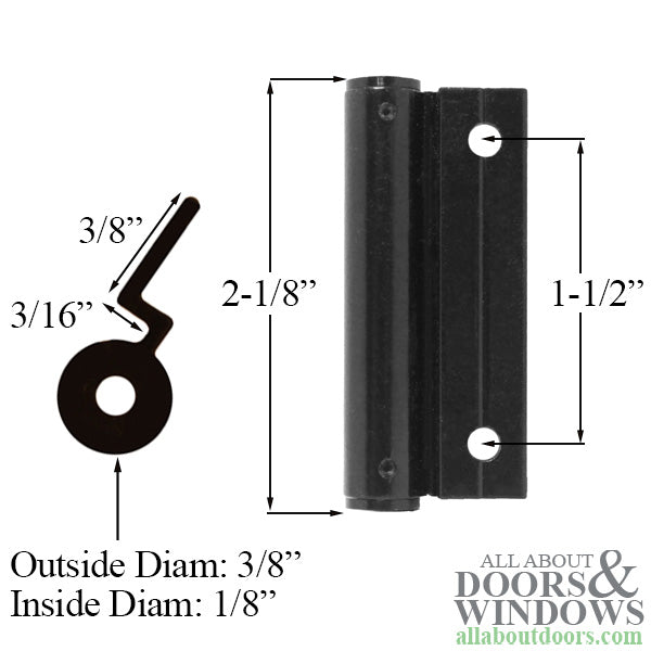 Marvin swinging screen door HINGE KIT, Black - Marvin swinging screen door HINGE KIT, Black