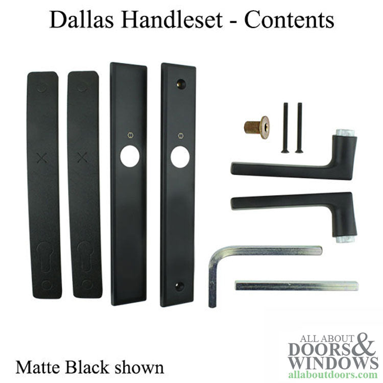 Dallas Contemporary Lever Handle, Fixed Dummy Pair, M1643 / 2161N Set - Matte Black - Dallas Contemporary Lever Handle, Fixed Dummy Pair, M1643 / 2161N Set - Matte Black