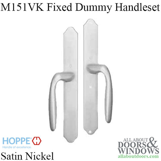 HOPPE HLS 9000 Sliding Door Handle Set with Verona Lever Fixed Dummy Satin Nickel