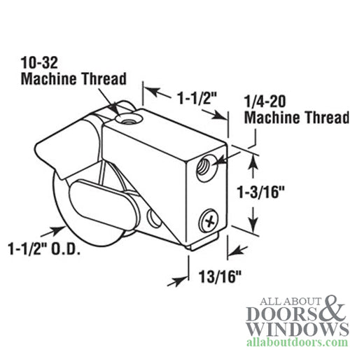 Sliding Door Roller With Adjustable Housing With 1.5 Inch Nylon Wheel - Sliding Door Roller With Adjustable Housing With 1.5 Inch Nylon Wheel
