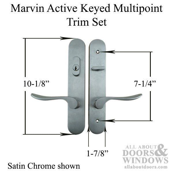 Marvin Active Keyed Handle Set Trimset with interior thumbturn - Satin Taupe - Marvin Active Keyed Handle Set Trimset with interior thumbturn - Satin Taupe