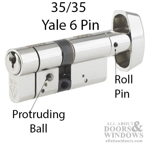 35/35 Euro Profile Cylinder, Anti-Bump, High Security, Yale Key - Satin Brass - 35/35 Euro Profile Cylinder, Anti-Bump, High Security, Yale Key - Satin Brass