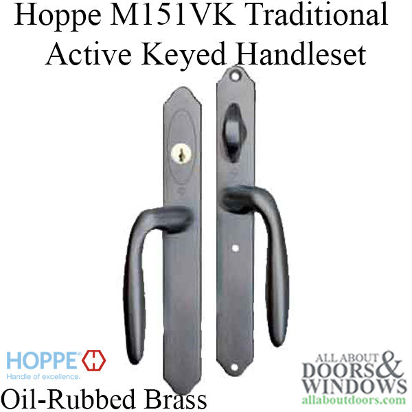 HOPPE HLS 9000 Sliding Door Handle Set Verona Lever Active Keyed Oil Rubbed Brass - HOPPE HLS 9000 Sliding Door Handle Set Verona Lever Active Keyed Oil Rubbed Brass