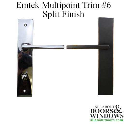 Emtek Multipoint Trim, 2 x 10 inch, Non-Keyed Thumbturn, Split Finish