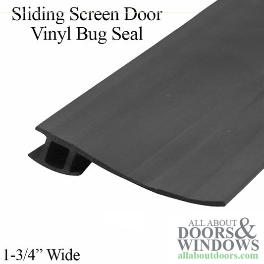 Vinyl Bug Seal 1-3/4" Wide for Sliding Screen Door, Black - Sold by the foot