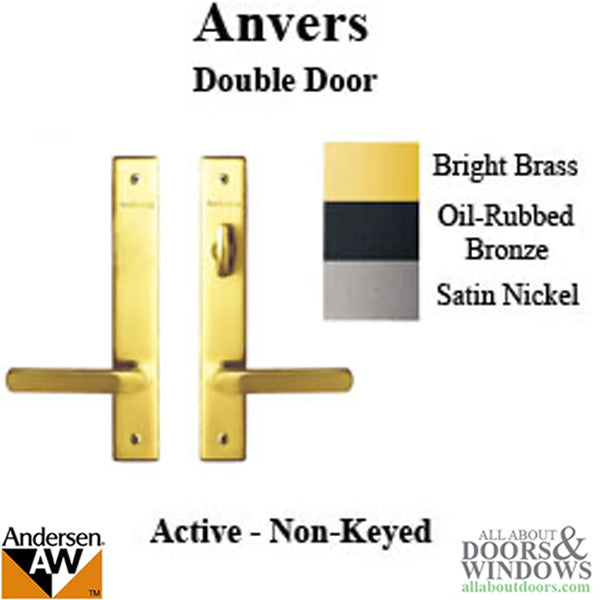 Hardware Kit, Double Door, Anvers, Active / Passive - Bright Brass - Hardware Kit, Double Door, Anvers, Active / Passive - Bright Brass