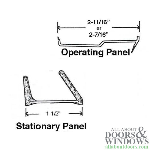 Andersen Perma-Shield Gliding Door PS611 Stationary Lock Stile Weatherstrip, 3 Panel - White - Andersen Perma-Shield Gliding Door PS611 Stationary Lock Stile Weatherstrip, 3 Panel - White