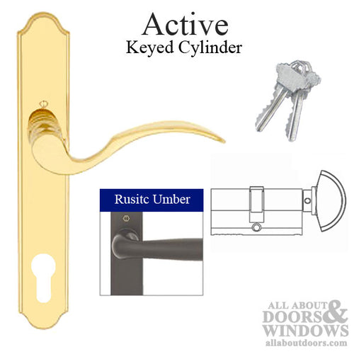 HOPPE Multipoint Active Handle Set with Munchen Style Lever Rustic Umber - HOPPE Multipoint Active Handle Set with Munchen Style Lever Rustic Umber