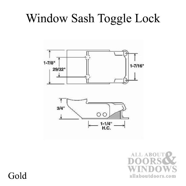 Toggle /  Suitcase Lock - Gold - Toggle /  Suitcase Lock - Gold