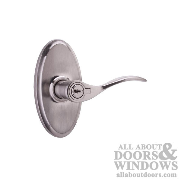 Weslock Bordeau Entry Door Lever Oval Satin Nickel Right Hand Keyed Door Handle - Weslock Bordeau Entry Door Lever Oval Satin Nickel Right Hand Keyed Door Handle