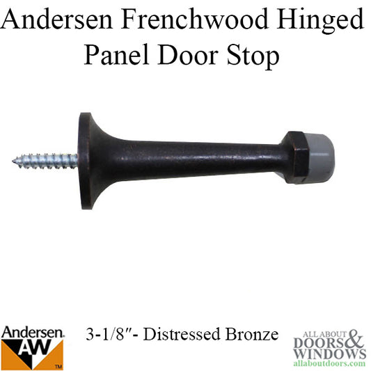 3-1/8 Door Stop, Andersen Frenchwood Hinged - Distressed Bronze