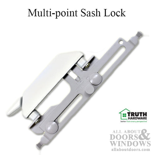 RH Multipoint Sash Lock w/ Bracket & Cylindrical Rivet Sleeve - Tie Bar Application - Choose Color - RH Multipoint Sash Lock w/ Bracket & Cylindrical Rivet Sleeve - Tie Bar Application - Choose Color