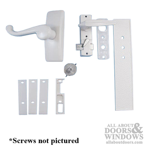 Pella Storm Door Lever Handle Set with Curved Lever - Pella Storm Door Lever Handle Set with Curved Lever