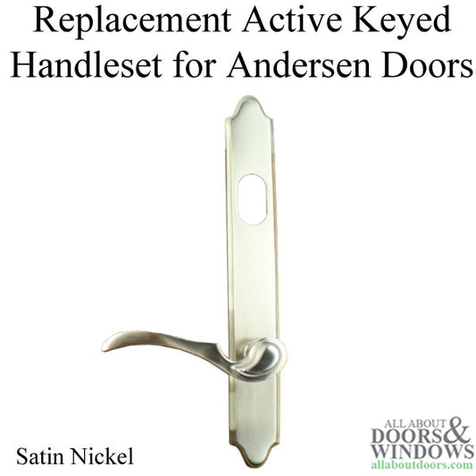 Covington Style Single Active Door, Keyed Handle Set, Left - Satin Nickel